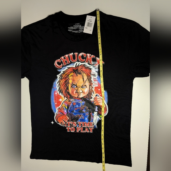 NWT Mens Large Mad Engine Black T-shirt - Chucky It's Time To Play - Picture 5 of 6